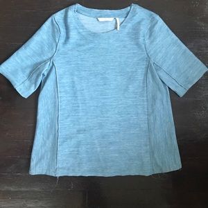 Zoa New York light denim sweatshirt trapezes top